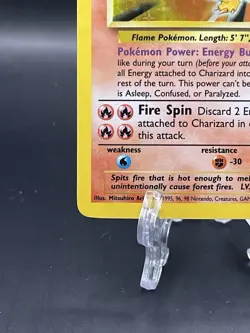 Charizard 4/102 Base Set Unlimited 1999 Holo Rare Pokemon TCG - MP - Small Dent - Image 5