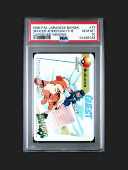 PSA 10 (pop 20!) 1998 Pokemon Officer Jenny #77 Japanese BANDAI Anime Carddass - Image 2
