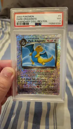 Pokemon Dark Dragonite Legendary Collection Reverse Holo Rare 5/110 PSA 7 - Image 1