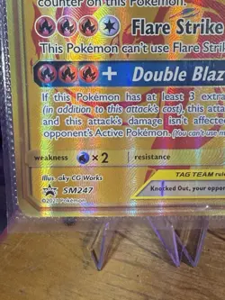 Pokemon Reshiram & Charizard GX Tag Team Gold JUMBO Black Star Promo Card SM247 - Image 5