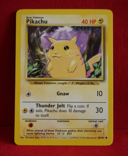 Pokemon TCG Pikachu Yellow Cheeks 58/102 Base Set 1999 NM Near Mint - Image 1