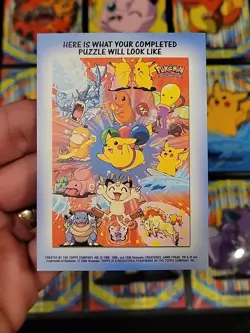 NM! Pokemon TOPPS Series 2 - Complete Sticker Card Puzzle Set Stick On 10/10 - Image 2