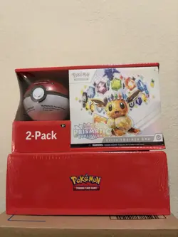 2 Pokemon Prismatic Evolutions ETB Elite Trainer Box Pokeball Sams Club Bundle - Image 1