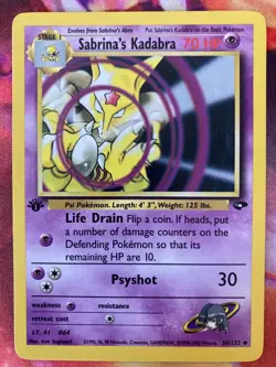 TCG POKEMON GYM CHALLENGE SABRINA'S ABRA, KADABRA 1ST ED, & ALAKAZAM-NM ENG-2000 - Image 4