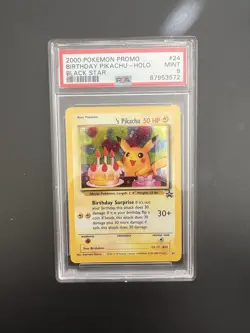 2000 POKEMON PROMO BLACK STAR #24 BIRTHDAY PIKACHU-HOLO PSA 9 - Image 1