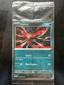 Pokemon Cosmos Holo Yveltal 088/132 GameStop Stamped Mega Evolution Promo SEALED - Image 1