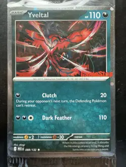 Pokemon Cosmos Holo Yveltal 088/132 GameStop Stamped Mega Evolution Promo SEALED - Image 2