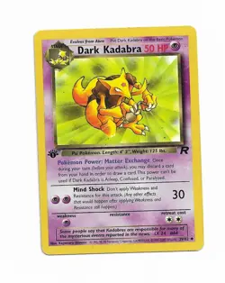 Dark Kadabra Pokemon TCG Team Rocket 1st First Edition Uncommon Card #39 39/82 - Image 1