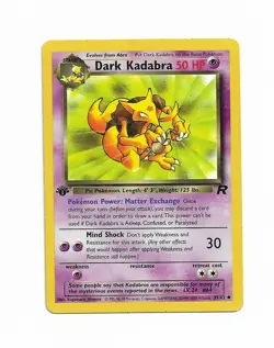 Dark Kadabra Pokemon TCG Team Rocket 1st First Edition Uncommon Card #39 39/82 - Image 3