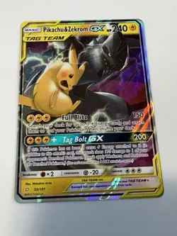 NM Pikachu & Zekrom GX 33/181 Team Up Ultra Rare Holo Pokemon Card - Image 1