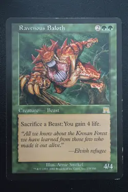 Magic The Gathering MTG RAVENOUS BALOTH Onslaught MP Moderately Played - Image 1