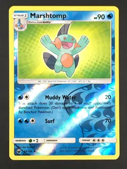 Pokemon TCG Marshtomp 34/168 SM Celestial Storm Reverse Holo Uncommon NM - Image 1
