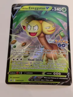 Alolan Exeggutor V SWSH225 Black Star Promo - Pokemon Holo Foil Nice! - Image 1