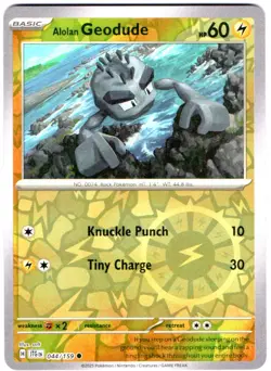 ALOLAN GEODUDE 044/159 POKEMON, SCARLET & VIOLET-JOURNEY TOGETHER REVERSE HOLO - Image 1
