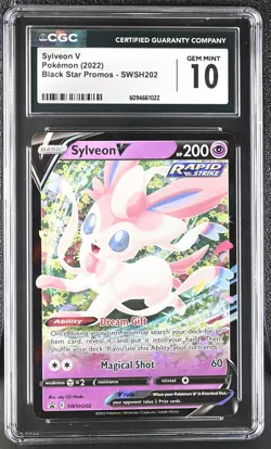 2022 Black Star Promos Pokemon Sylveon V CGC 10 SWSH202 - Image 1