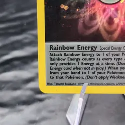Rainbow Energy 1st Edition Team Rocket Holo Rare 17/82 Pokemon WOTC Crease ✨ - Image 5