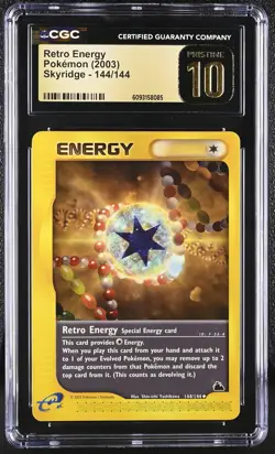 CGC 10 Pristine Retro Energy 144/144 Pokemon Skyridge POP 1 - Image 1