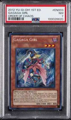 2012 YU-GI-OH! ORCS-ORDER OF CHAOS 1ST ED #EN003 GAGAGA GIRL PSA 7 - Image 1