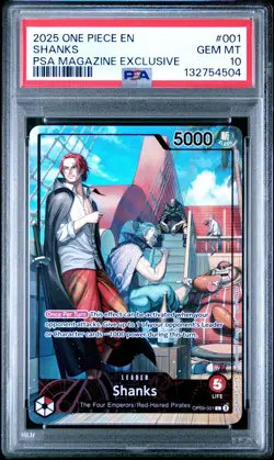 2025 ONE PIECE PROMOS 001 SHANKS PSA MAGAZINE EXCLUSIVE PSA 10 - Image 1