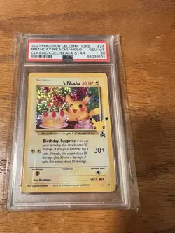 2021 Pokemon Celebrations Birthday Pikachu Holo Classic Black Star PSA 10 Gem MT - Image 1