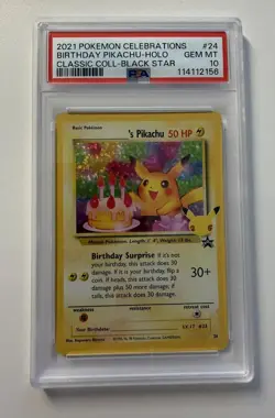 PSA 10 BIRTHDAY PIKACHU HOLO 24 BLACK STAR PROMO CELEBRATIONS POKEMON 2021 - Image 5