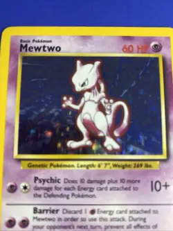 Original Mewtwo Base Set Pokemon Rare Holo Card - Image 2