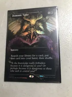 MTG Demonic Tutor Commander Masters - NM Borderless Foil Magic CMM 0696 - Image 1