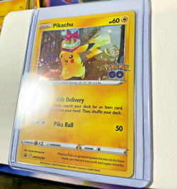 Pokemon TCG Pikachu SWSH234 Cosmos Holo Pokemon GO HD Swirl NM - Image 1