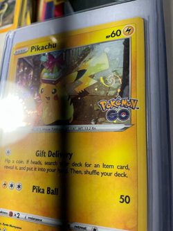 Pokemon TCG Pikachu SWSH234 Cosmos Holo Pokemon GO HD Swirl NM - Image 3