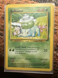 Pokemon TCG Bulbasaur Base Set 44/102 WOTC, Near Mint Condition - Image 1