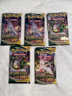 Lot Of 5 Pokemon TCG SWSH Evolving Skies Booster Packs Sealed English - Image 1