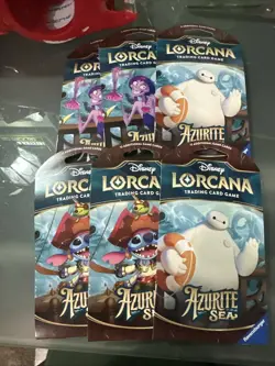 Lot Of 6 Disney Lorcana TCG: Azurite Sea Sleeved Booster Packs - Factory Sealed 4050368981721 - Image 1