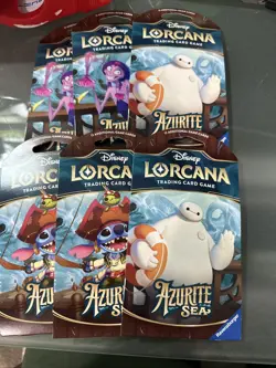Lot Of 6 Disney Lorcana TCG: Azurite Sea Sleeved Booster Packs - Factory Sealed 4050368981721 - Image 2