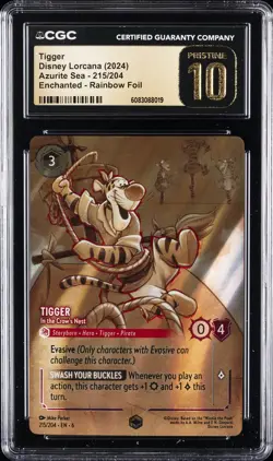 2024 DISNEY LORCANA AZURITE SEA - ENCHANTED - RAINBOW FOIL TIGGER CGC 10 PERFECT - Image 1