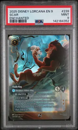 Scar Finally King (Enchanted) PSA9 239/204 Fabled Disney Lorcana - Image 1