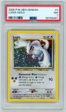 PSA 7 Near Mint 2000 Pokemon Neo Genesis Unlimited Lugia 9/111 Holo Rare Card - Image 1