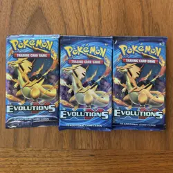 Pokemon XY Evolutions Booster Pack Lot - Charizard Artwork x3 - Factory Sealed - Image 1