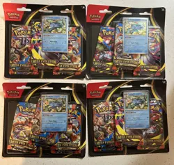 Pokemon TCG Mega Evolution Sealed 3-Pack Blisters Lot Of 4 4x Golduck - Image 1