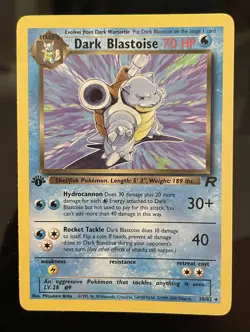 Pokemon TCG Dark Blastoise 20/82 Rare Non-Holo Card 1st Edition - Image 1