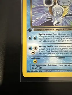Pokemon Dark Blastoise TCG Card 20/82 1st Edition Non-Holo - Image 2