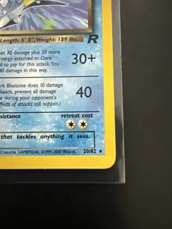 Pokemon Dark Blastoise TCG Card 20/82 1st Edition Non-Holo - Image 5