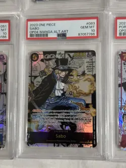 2023 ONE PIECE OP04-KINGDOMS OF INTRIGUE MANGA ALTERNATE ART #083 SABO PSA 10 - Image 1
