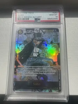 2023 One Piece Op04-Kingdoms Of Intrigue #083 Sabo MANGA Alternate Art PSA 10 - Image 2