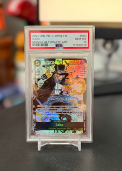 2023 ONE PIECE OP04-KINGDOMS OF INTRIGUE MANGA ALTERNATE ART #083 SABO PSA 10 - Image 3