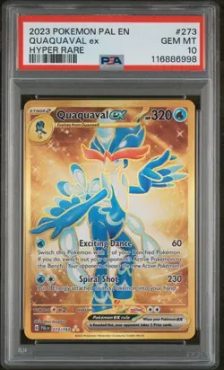 PSA 10 Gem Mint Quaquaval EX 273 Paldea Evolved Hyper Rare Pokemon Card - Image 1