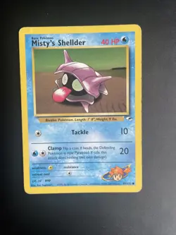 Pokemon Card Misty's Shellder 89/132 Gym Heroes WOTC MP - Image 1