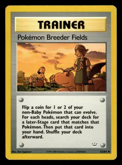 Pokemon Breeder Fields 62/64 Neo Revelation Pokemon Card - 1 - Image 1