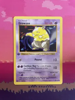 Pokemon Card Drowzee Shadowless 1st Edition Base Set Common 49/102 NM Condition - Image 1