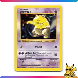 Pokemon Card Drowzee Shadowless 1st Edition Base Set Common 49/102 - NM - Image 1