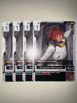 Gundam Card Game TCG Suletta Mercury ST01-011 X4 Playset Heroic Beginnings CCG - Image 1